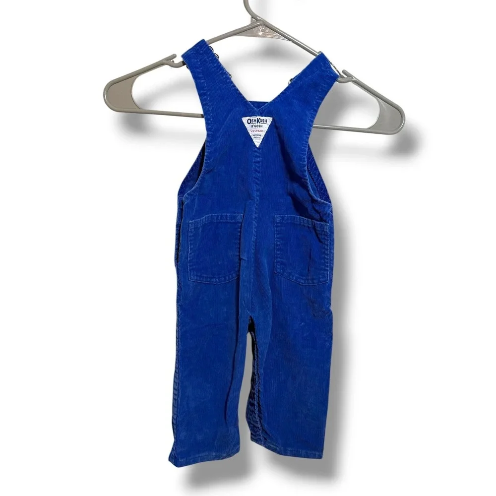 Vintage OshKosh B'Gosh Vestbak Overalls 18M Blue Corduroy Snap Leg USA